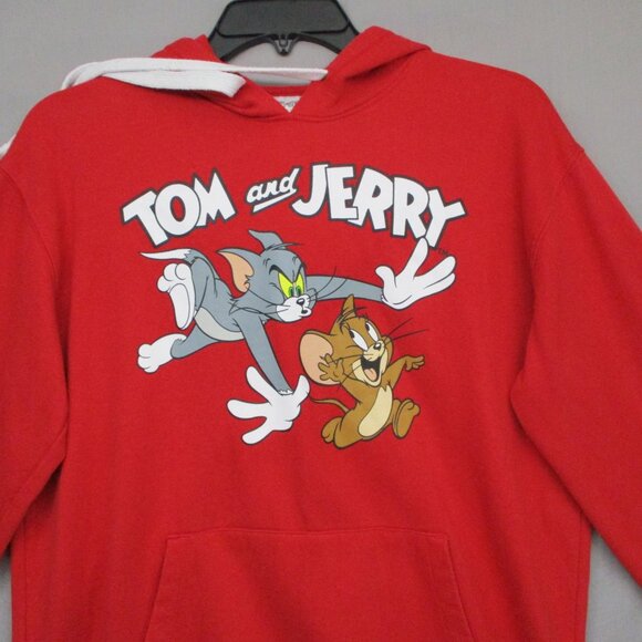 Tom & Jerry Graphic Print Hoodie Red Men Size | M - Picture 3 of 10